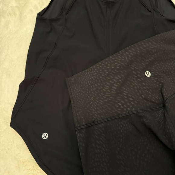 2 piece set awesome LULULEMON workout set  large top size 8 shorts - Picture 3 of 3